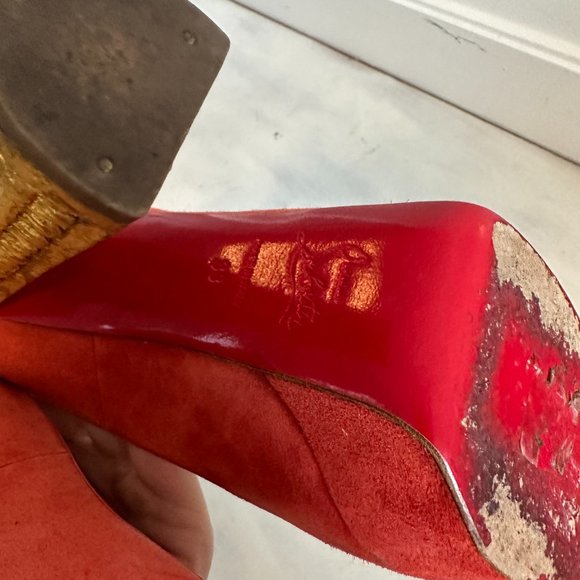 Christian Louboutin Red and Gold Heels - Picture 13 of 14